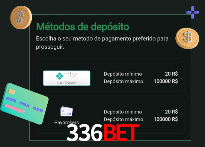 O cassino 336Bet oferece uma grande variedade de métodos de pagamento